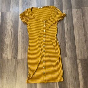 Mustard Yellow body con dress